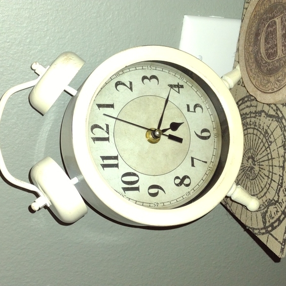 unknown Accents Vintage Old School Bell Alarm Clock Ivory Beige